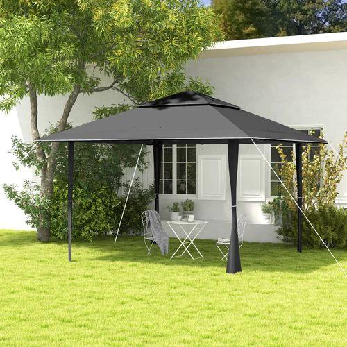 Outsunny 4 x 4m Outdoor Pop-Up Canopy Tent Gazebo Adjustable Legs Bag Dark Grey by Outsunny