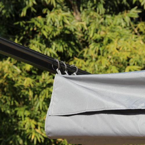 3.5M X 3.5M Metal Pergola Gazebo Awning Retractable Canopy Grey Steel , by Outsunny