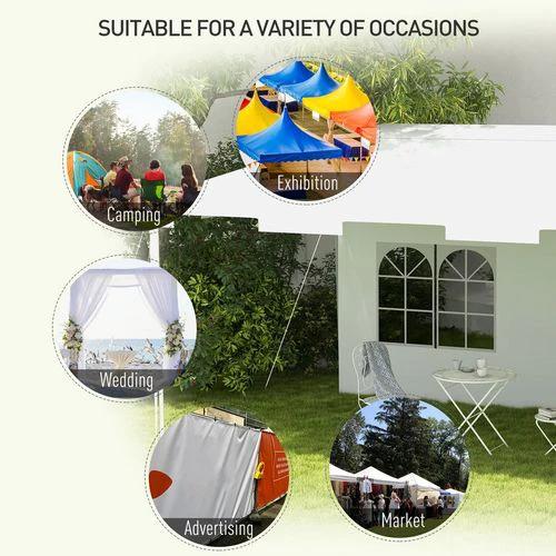 3 x 4 m Garden Gazebo Outdoor Canopy Marquee Party Tent White by Outsunny