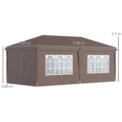 3 x 6m Pop Up Gazebo Height Adjustable Party Tent w/ Storage Bag Black by Outsunny