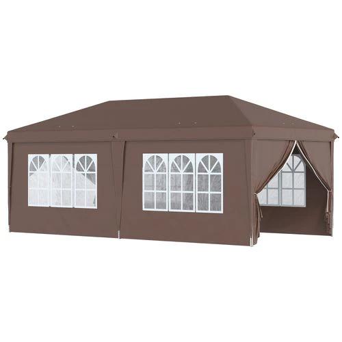 3 x 6m Pop Up Gazebo Height Adjustable Party Tent w/ Storage Bag Black by Outsunny