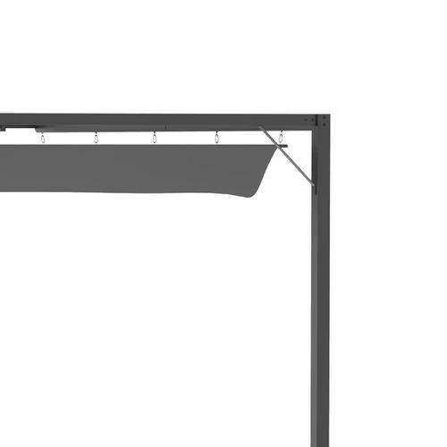 3x3m Pergola Retractable Canopy Wall Mounted Gazebo Sun Shade, Grey by Outsunny