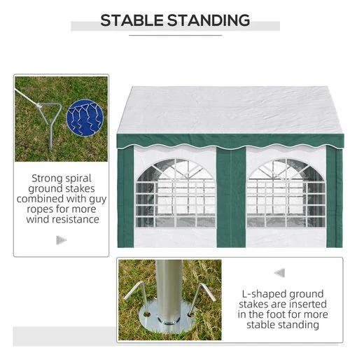Outsunny 4 x 4m Marquee Gazebo, Party Tent with Double Doors for Wedding and Events - Gazebos