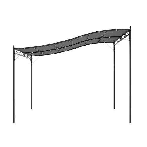 4x3 M Canopy Metal Wall Gazebo Grey by Outsunny