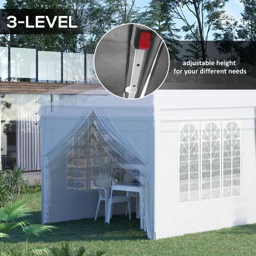 Outsunny Outsunny 3 x 6m Pop Up Gazebo Height Adjustable Party Tent w/ Storage Bag Black - Gazebos