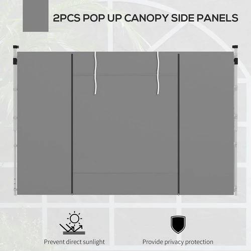 Outsunny 3x3(m) or 3x6m Pop Up Gazebo Side Panels Replacement, 2 Pack, Grey by Outsunny