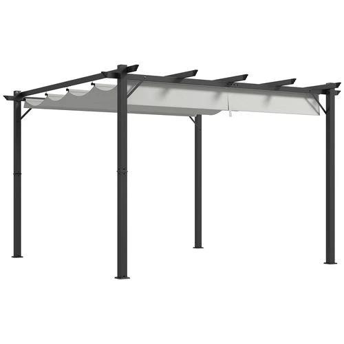 Outsunny Outsunny 3x3(m) Pergola Gazebo Sun Shade Shelter Aluminium Garden Canopy, Grey - Gazebos