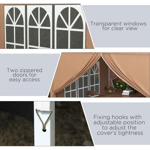 Outsunny 3x3 m Pop Up Gazebo Party Tent Canopy Marquee with Storage Bag Coffee by Outsunny