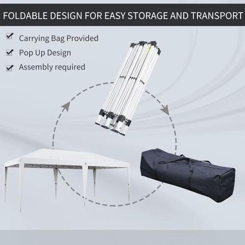 Outsunny Outsunny 6 x 3(m) Pop Up Gazebo Patio Party Event Heavy Duty Canopy White - Gazebos