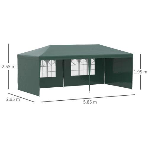 Outsunny 6m x 3m Garden Gazebo Marquee Canopy Party Tent Canopy Patio Green by Outsunny