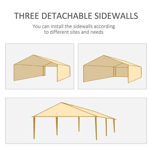 Outsunny 6m x 3m Garden Gazebo Marquee Canopy Party Tent Canopy Patio Green by Outsunny
