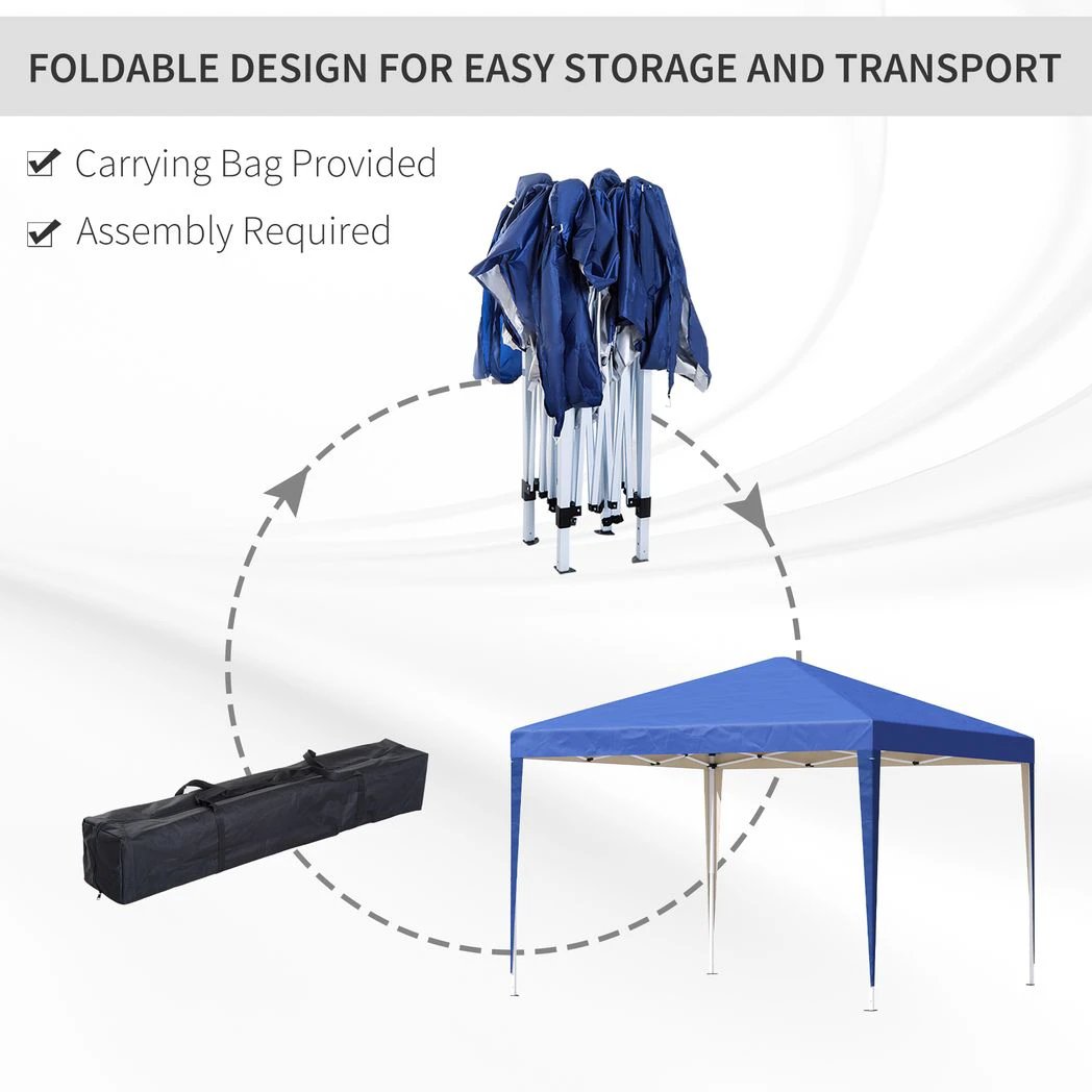 Outsunny 3x3m Garden Pop Up Gazebo Marquee Party Tent Wedding Canopy UV Protection - Gazebos