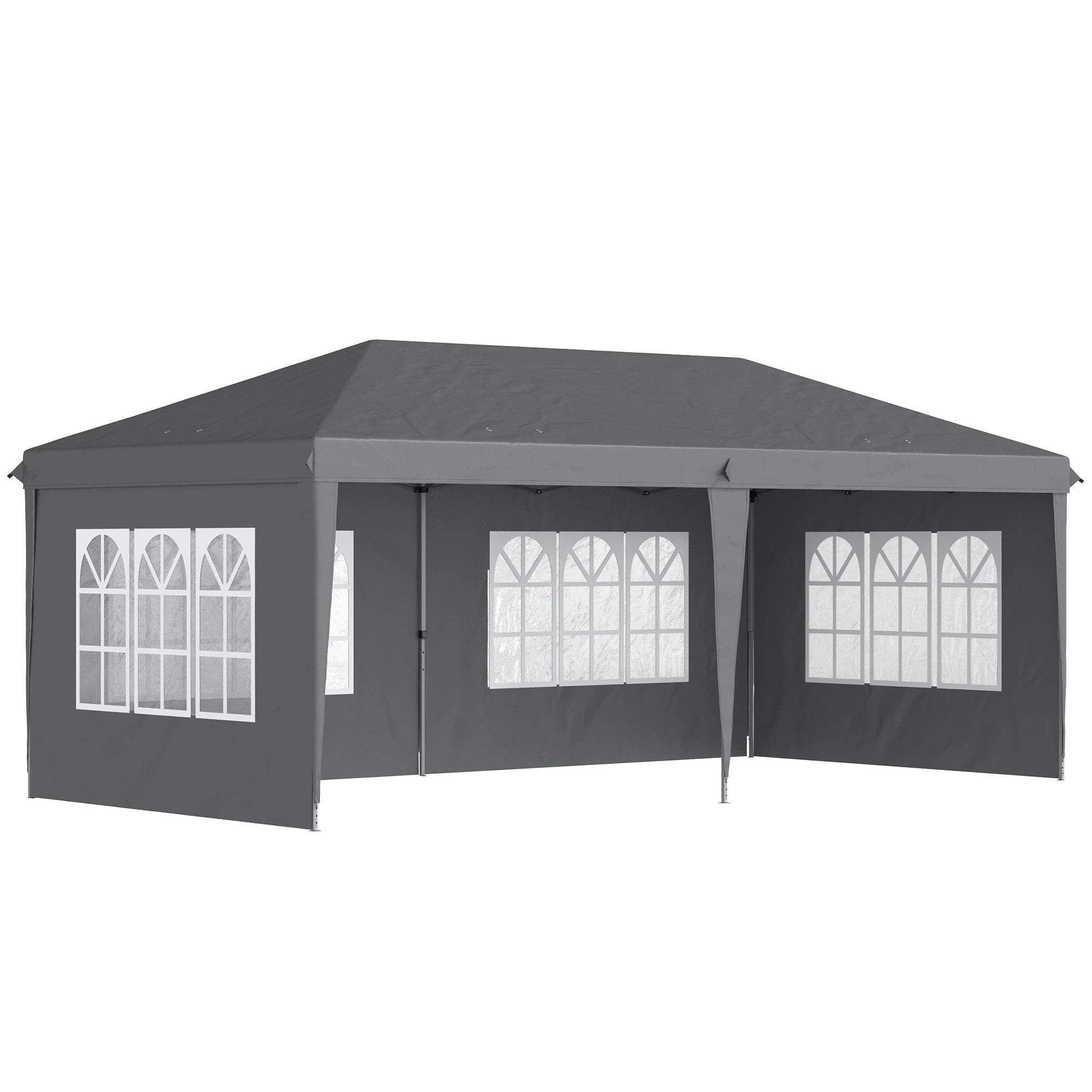 Outsunny 3 x 6m Heavy Duty Gazebo Marquee Party Tent with Storage Bag Grey by Outsunny