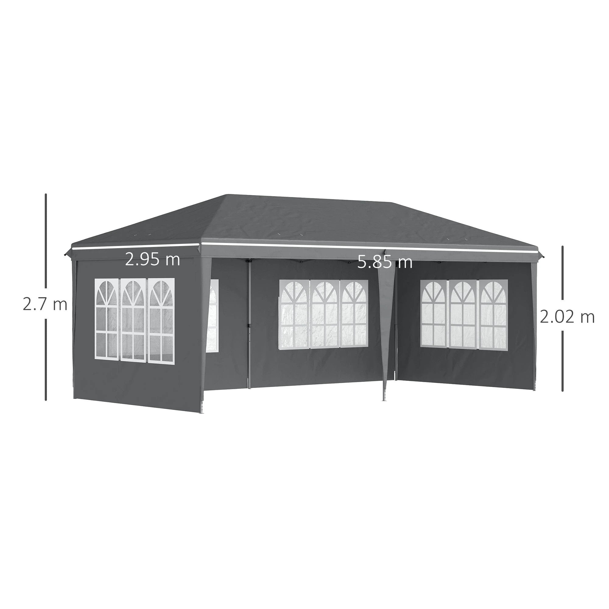 Outsunny Outsunny 3 x 6m Heavy Duty Gazebo Marquee Party Tent with Storage Bag Grey - Gazebos