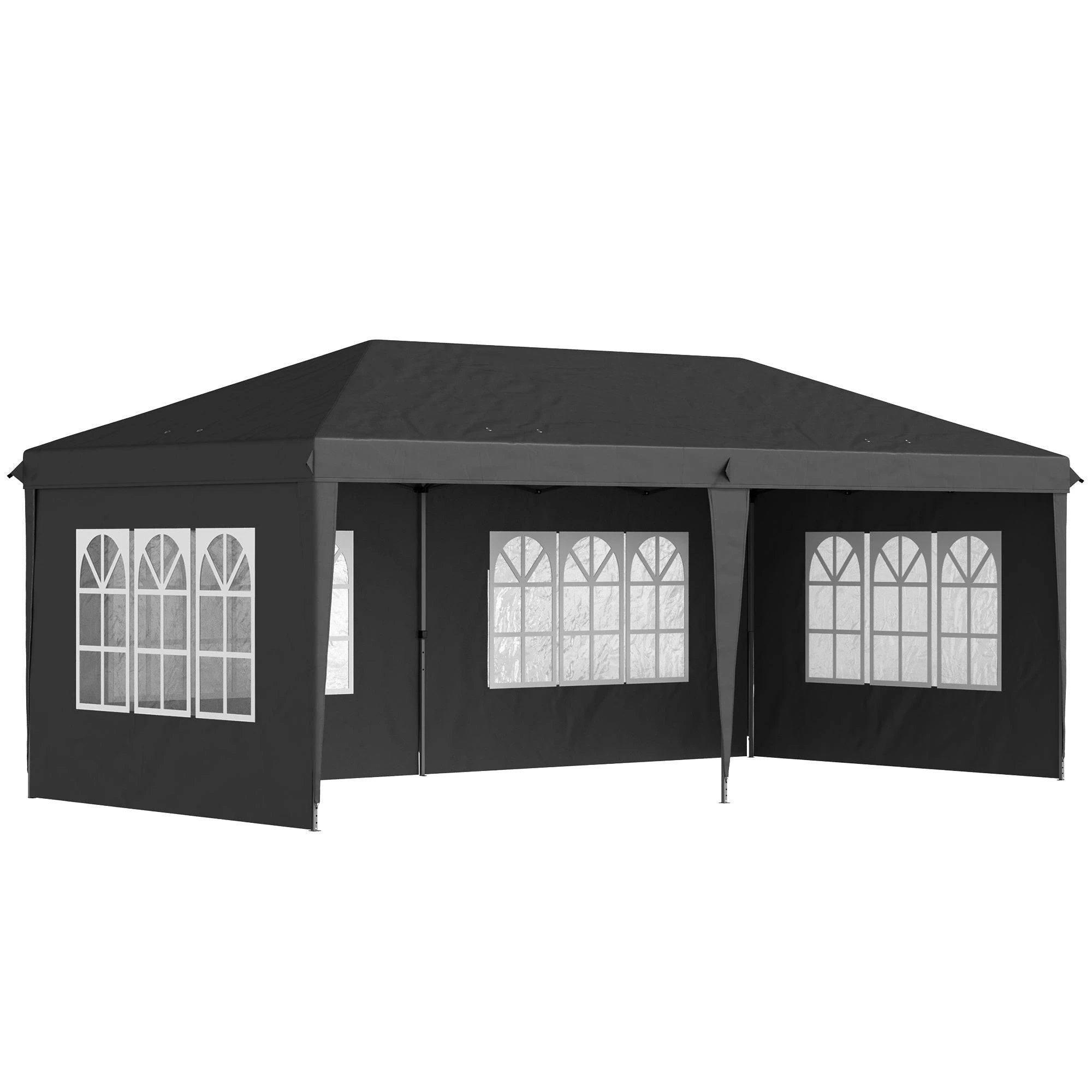 Outsunny Outsunny 3 x 6m Heavy Duty Gazebo Marquee Party Tent with Storage Bag Grey - Gazebos