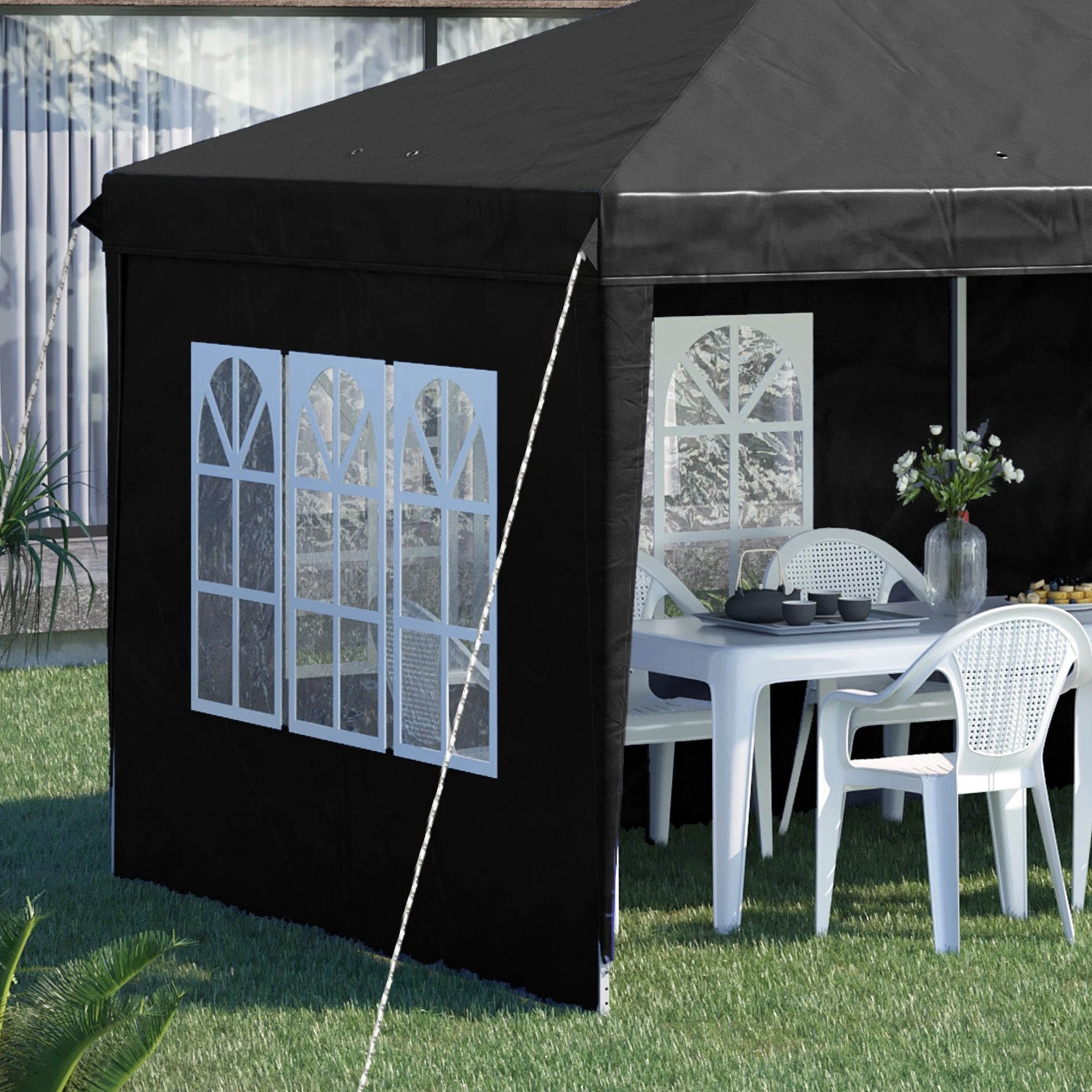 Outsunny Outsunny 3 x 6m Heavy Duty Gazebo Marquee Party Tent with Storage Bag Grey - Gazebos