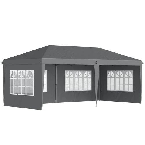 Outsunny 3 x 6m Heavy Duty Gazebo Marquee Party Tent with Storage Bag Grey by Outsunny