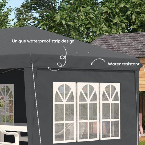 Outsunny 3 x 6m Heavy Duty Gazebo Marquee Party Tent with Storage Bag Grey by Outsunny
