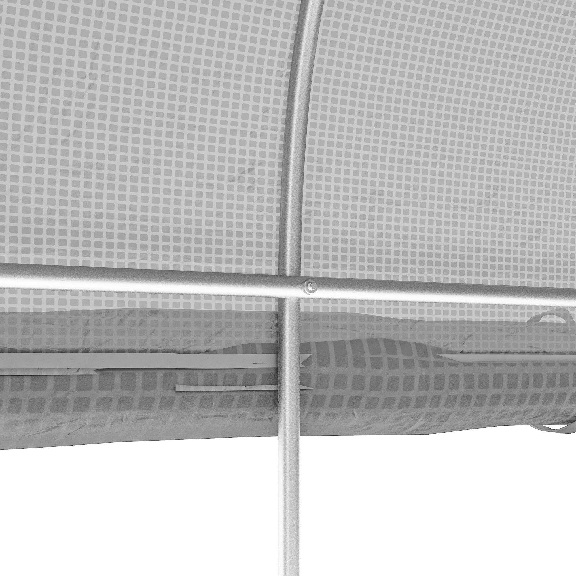 3 x 2m Polytunnel Greenhouse with Roll Up Sidewalls, Mesh Door, Plant Labels by Outsunny