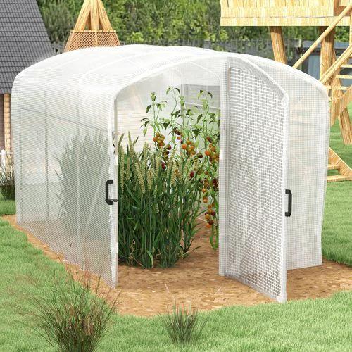 Outsunny Outsunny 3 x 2 x 2m Polytunnel Greenhouse with Door, Galvanised Steel Frame - Greenhouse