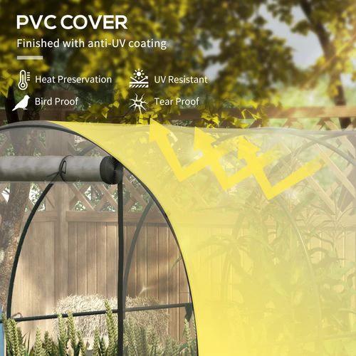 Outsunny 3 x 2 x 2m Polytunnel Greenhouse with Door, Windows, Steel Frame by Outsunny
