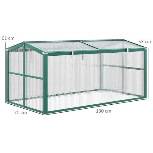 Outsunny Aluminium Cold Frame Greenhouse Planter with Openable Top 130x70x61cm by Outsunny