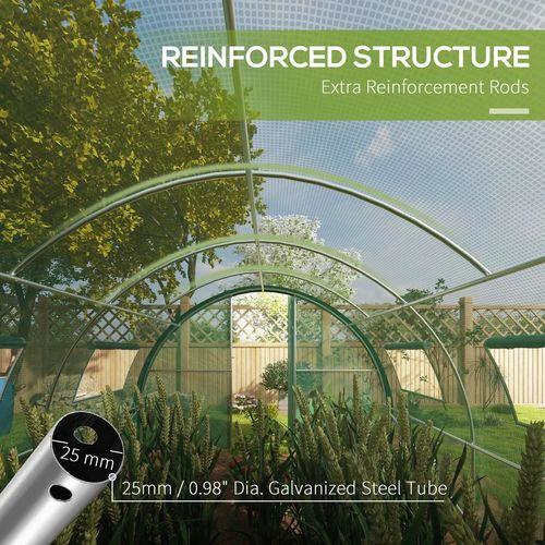 Outsunny Tunnel Greenhouse, Upgraded Structure, Hinged Doors, 6 x 3(m), Green by Outsunny