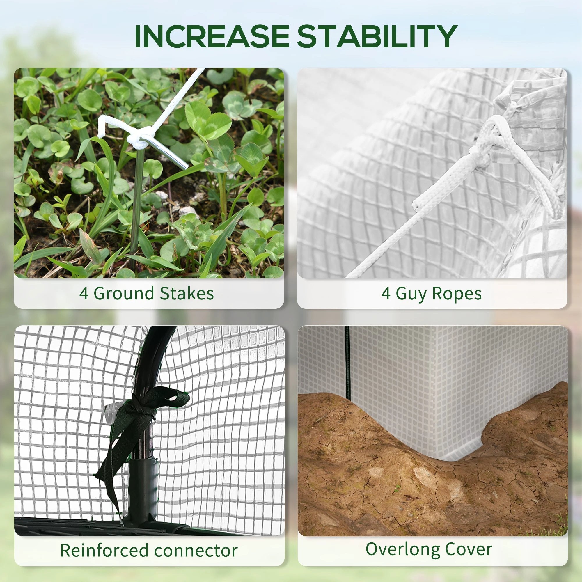 Outsunny Outsunny Walk-in Garden Greenhouse Shelves Polytunnel Steeple Grow House - Greenhouse