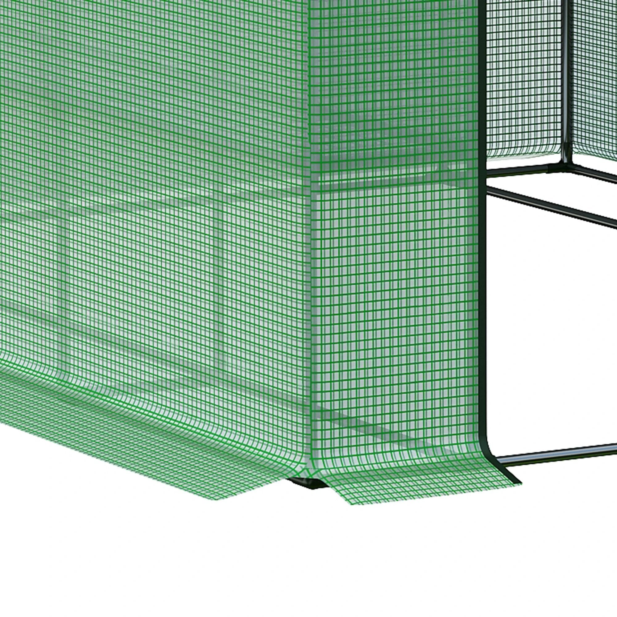Poly Tunnel Steeple Walk in Greenhouse Removable Cover Shelves 244x180x210cm by Outsunny