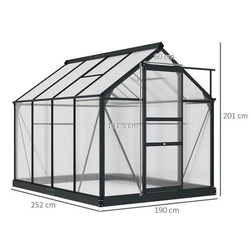 Polycarbonate Walk-In Garden Greenhouse Aluminium Frame w/ Slide Door 6 x 8ft by Outsunny