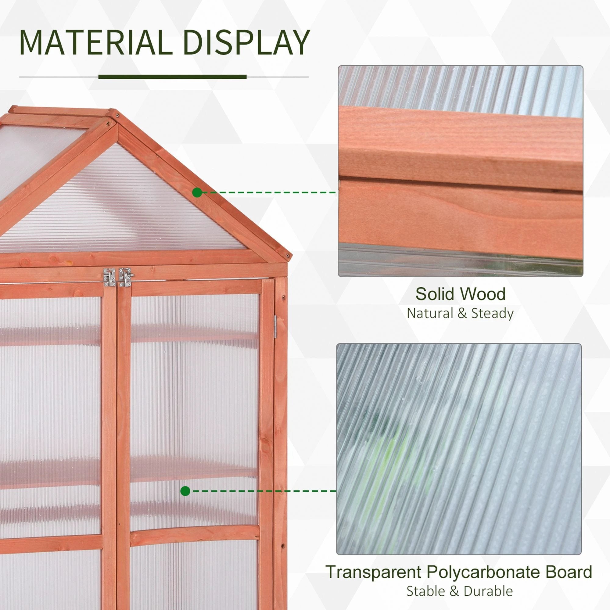 Outsunny Garden Polycarbonate Cold Frame Greenhouse Grow House Flower Vegetable Plants - Greenhouse