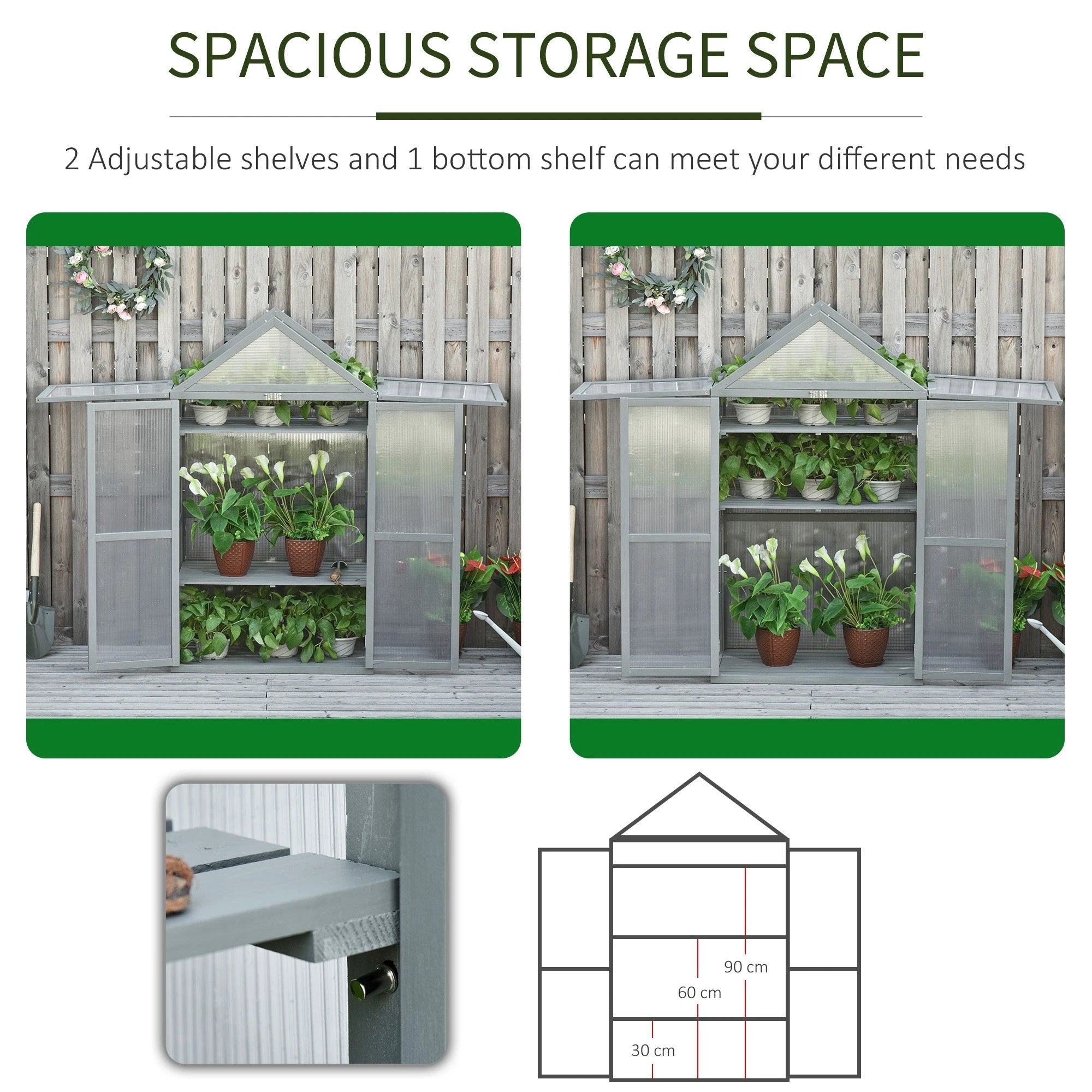 Garden Polycarbonate Cold Frame Greenhouse Grow House Flower Vegetable Plants by Outsunny