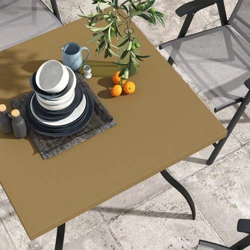 Outsunny Garden Dining Table w/ Umbrella Hole, Dining Table for 4, Grey by Outsunny
