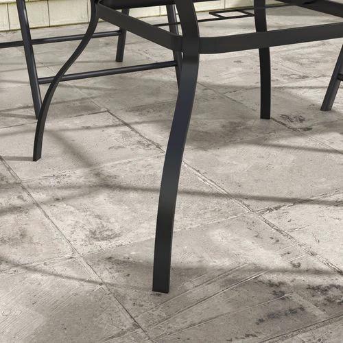 Outsunny Garden Dining Table w/ Umbrella Hole, Dining Table for 4, Grey by Outsunny