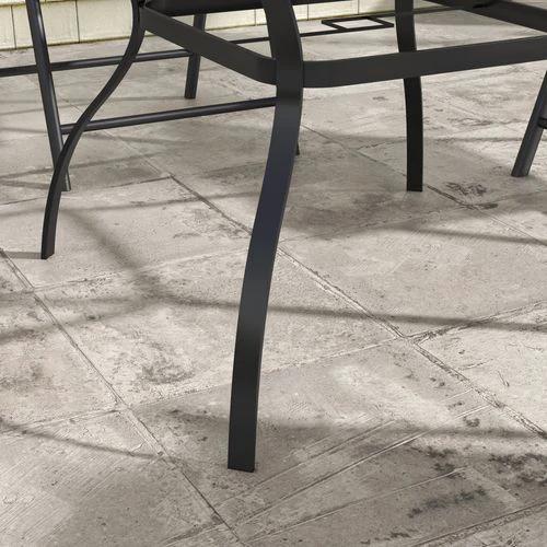 Outsunny Outsunny Garden Dining Table w/ Umbrella Hole, Dining Table for 4, Grey -