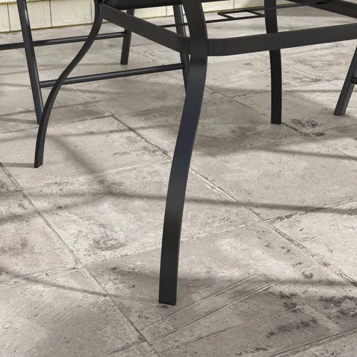 Outsunny Garden Dining Table w/ Umbrella Hole, Dining Table for 4, Grey by Outsunny