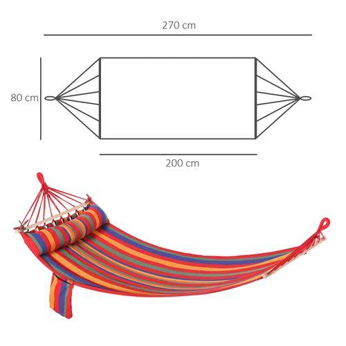 Cotton Hammock Soft Portable Swing Sleeping & Headrest & Side Pocket Chair by Outsunny