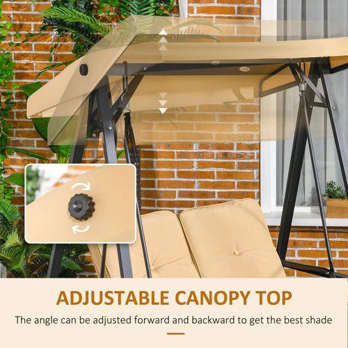 Outsunny Outsunny 2 Seater Garden Outdoor Swing Chair Hammock with Adjustable Canopy - Hammocks