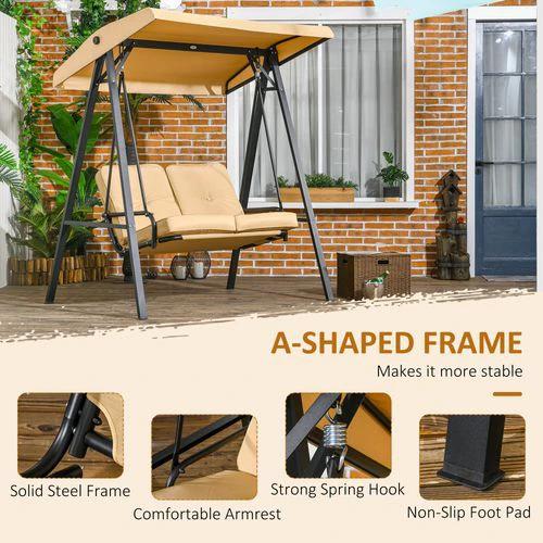 Outsunny Outsunny 2 Seater Garden Outdoor Swing Chair Hammock with Adjustable Canopy - Hammocks