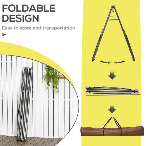 Outsunny Foldable Hammock Stand, 2 in 1 Hammock Net Stand & Clothes Drying Rack by Outsunny