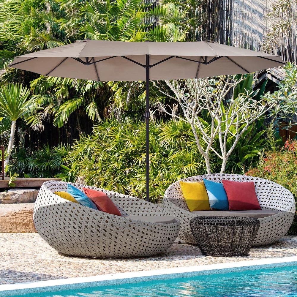 4.6m Double-Sided Patio Parasol Sun Umbrella by Outsunny