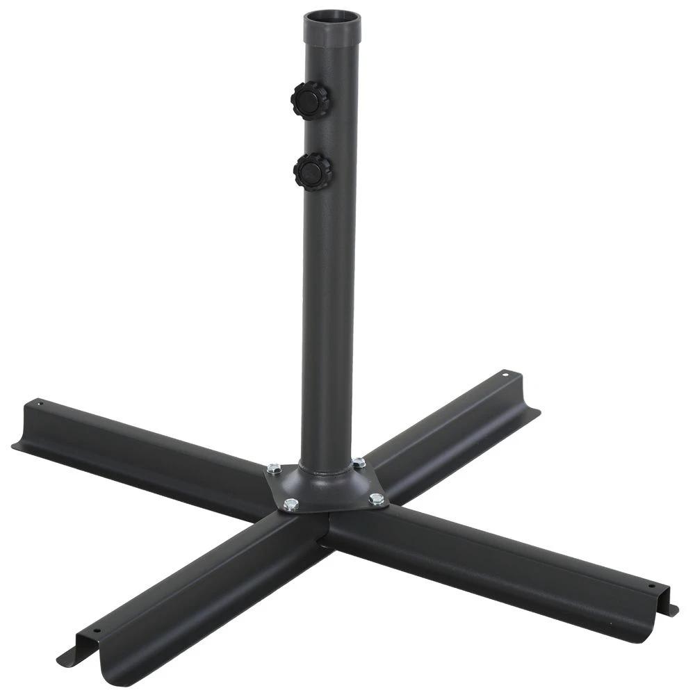 Outsunny HDPE 4-Part Fillable Parasol Base Black - Uncategorized Parasol
