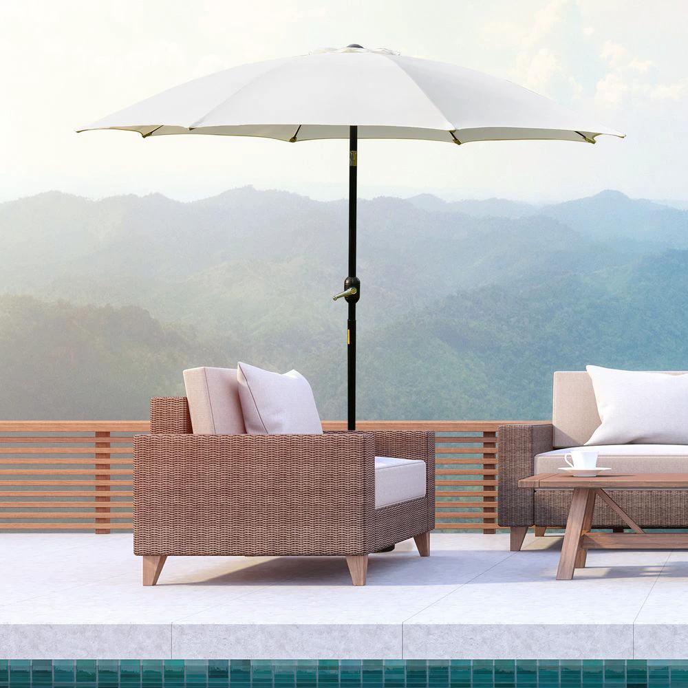 Outsunny 2.6M Umbrella Parasol-Cream White by Outsunny