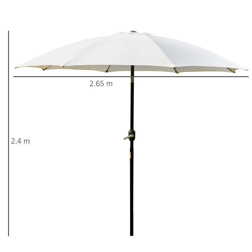 Outsunny 2.6M Umbrella Parasol-Cream White by Outsunny