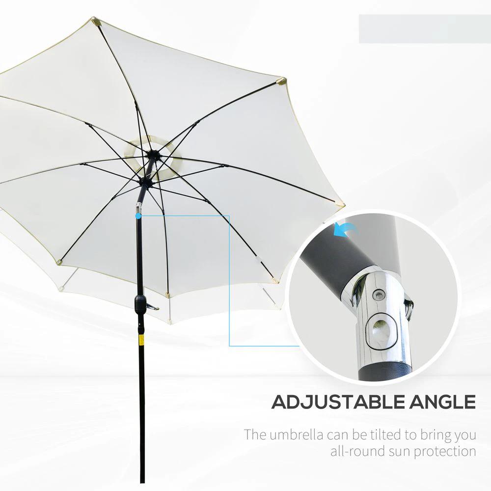Outsunny 2.6M Umbrella Parasol-Cream White by Outsunny