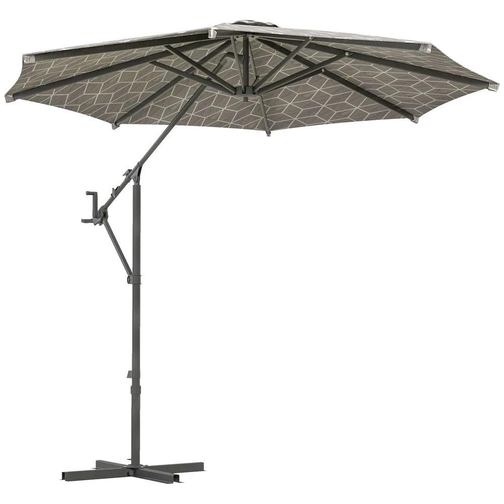 Outsunny 2-in-1 Cantilever Parasol and Market Parasol with 360° Rotation by Outsunny