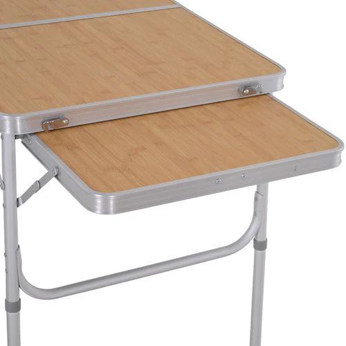 Outsunny 3ft Aluminium Picnic Table w/Side Desktop Outdoor BBQ Party Portable by Outsunny