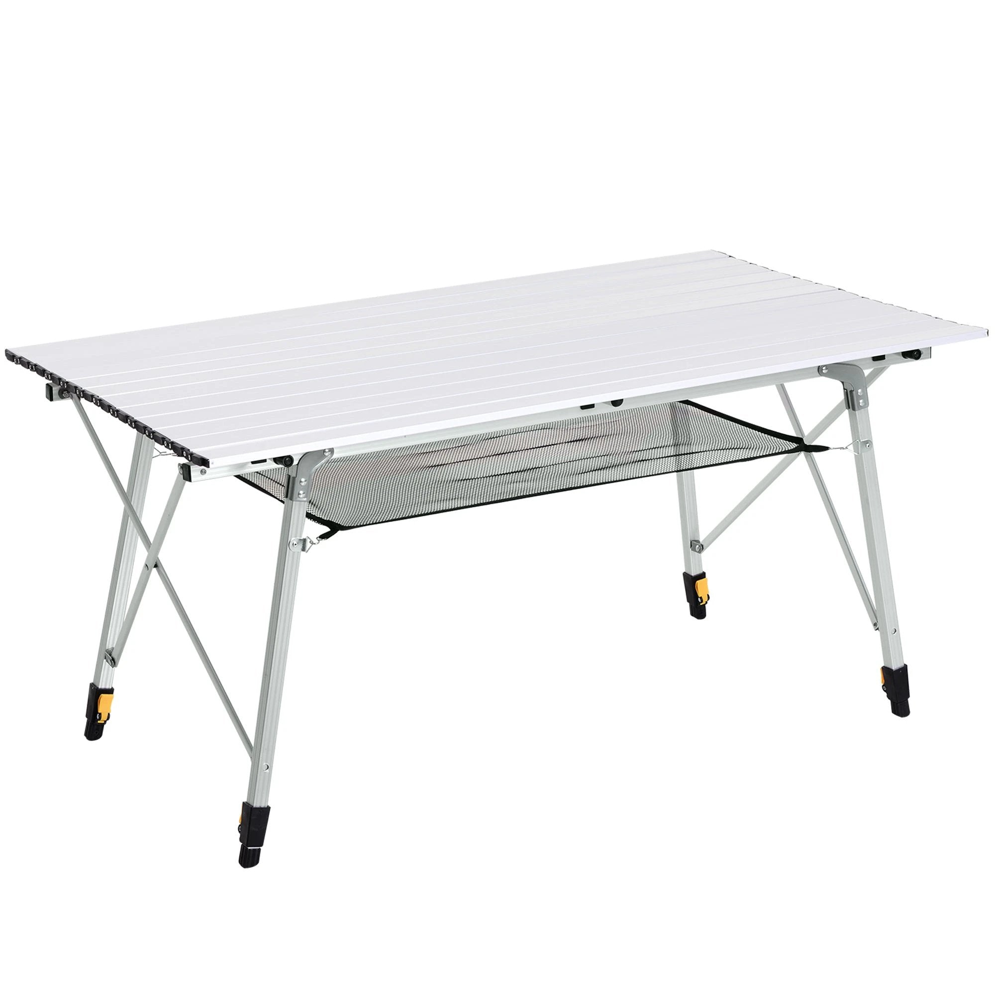 Outsunny Portable Roll-up Aluminium Folding Picnic Table Outdoor BBQ Party - Picnic Tables