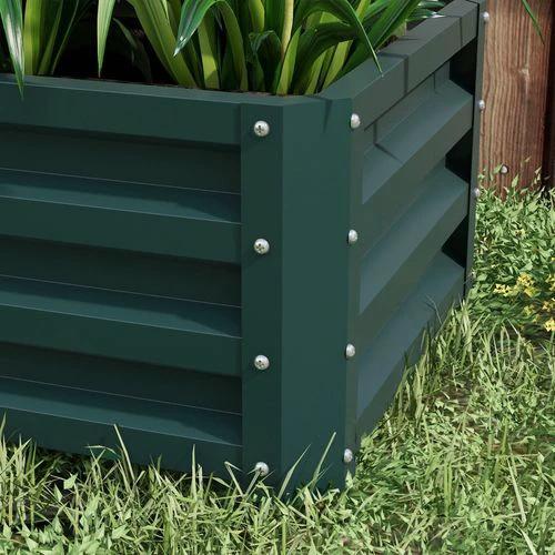 Outsunny Outdoor Planter Box, Steel Raised Garden Bed, Set of 2, Green by Outsunny