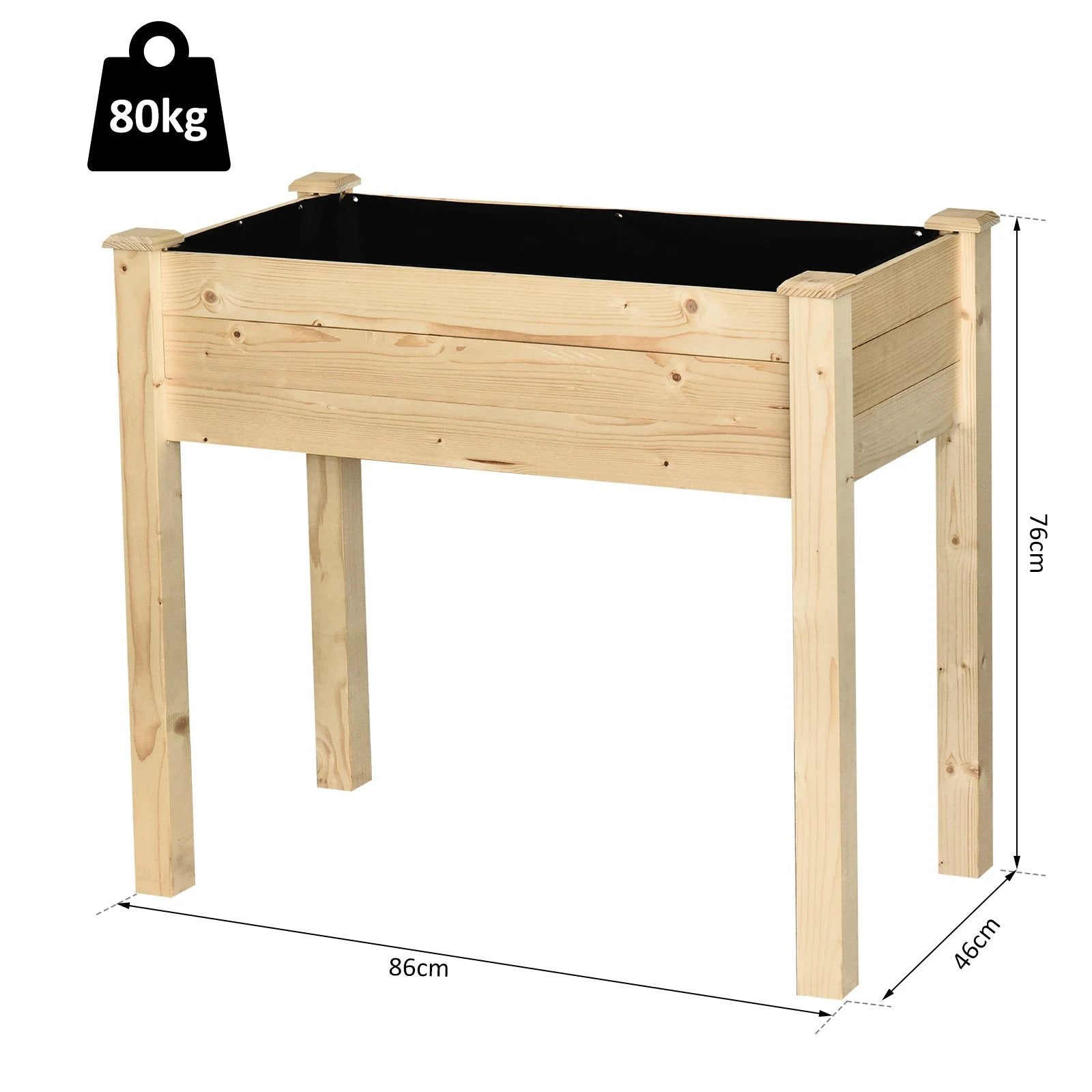Raised Wood Garden Bed Planter by Outsunny